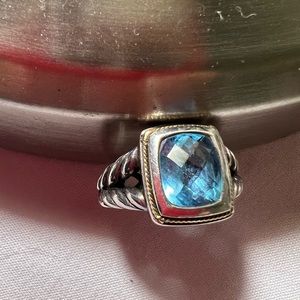 Ladies blue topaz ring size 8